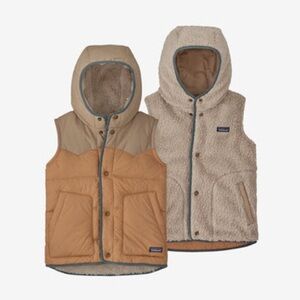 Patagonia Kids Reversible Tan and Cream Vest